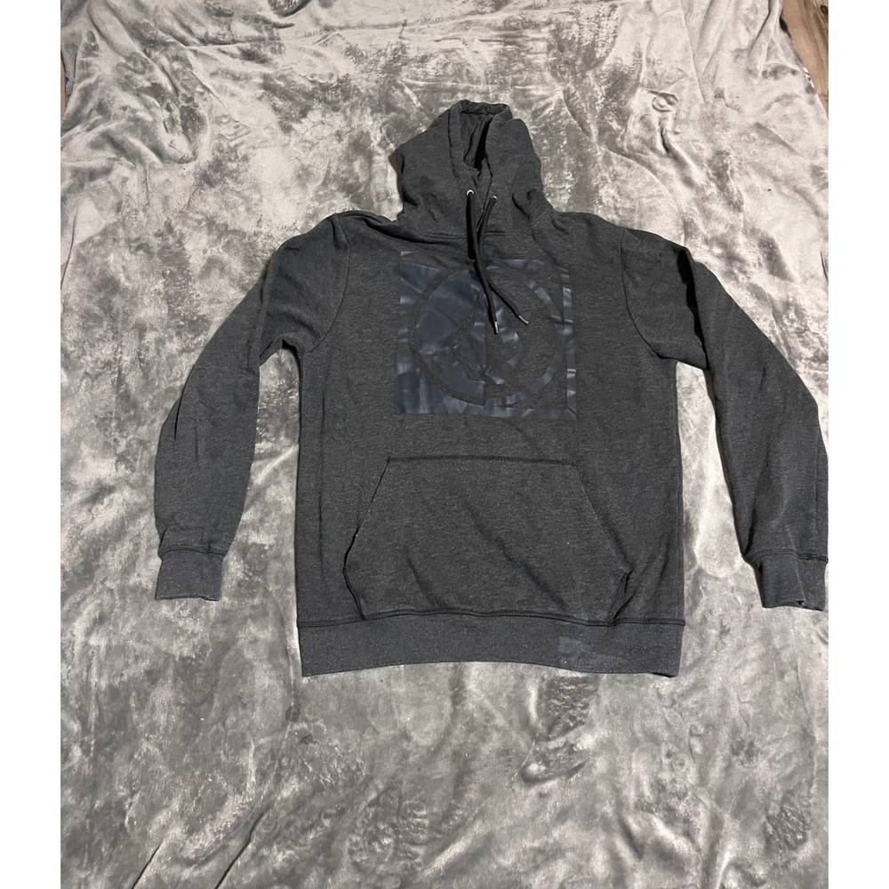 Volcom Mens Stone Graphic Hoodie Charcoal Heather Grey Pullover Large